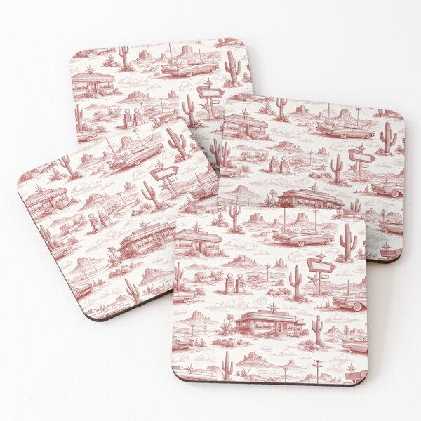 Item preview, Retro Diner Motel Toile Pattern Vintage Americana designed and sold by StickyGuys.
