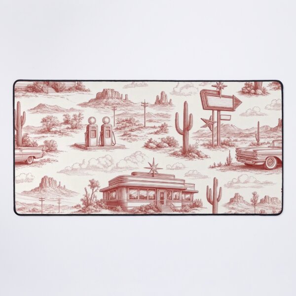 Item preview, Retro Diner Motel Toile Pattern Vintage Americana designed and sold by StickyGuys.