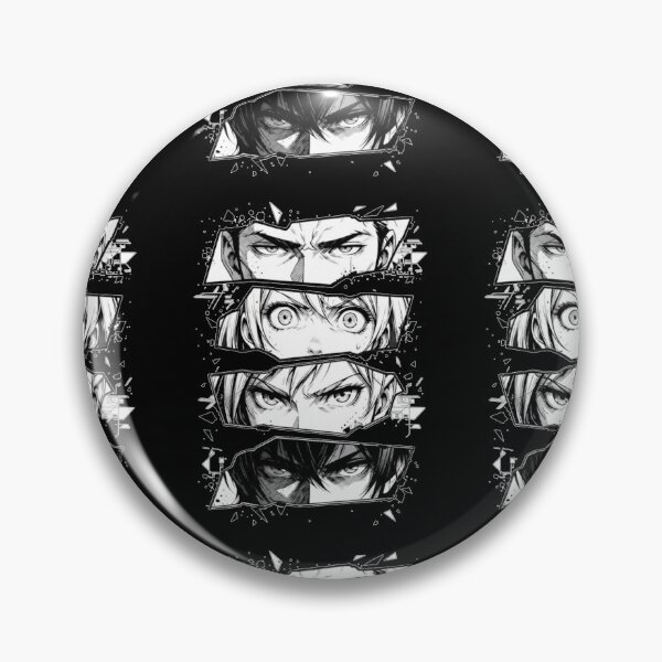 Item preview, Intense Anime Eyes Manga Style Black and White designed and sold by PatternPopp.