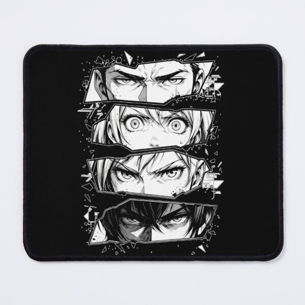Item preview, Intense Anime Eyes Manga Style Black and White designed and sold by PatternPopp.