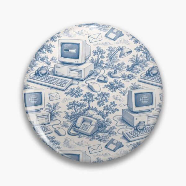 Item preview, Y2K Dial Up Computer Toile Pattern Retro Internet designed and sold by StickyGuys.