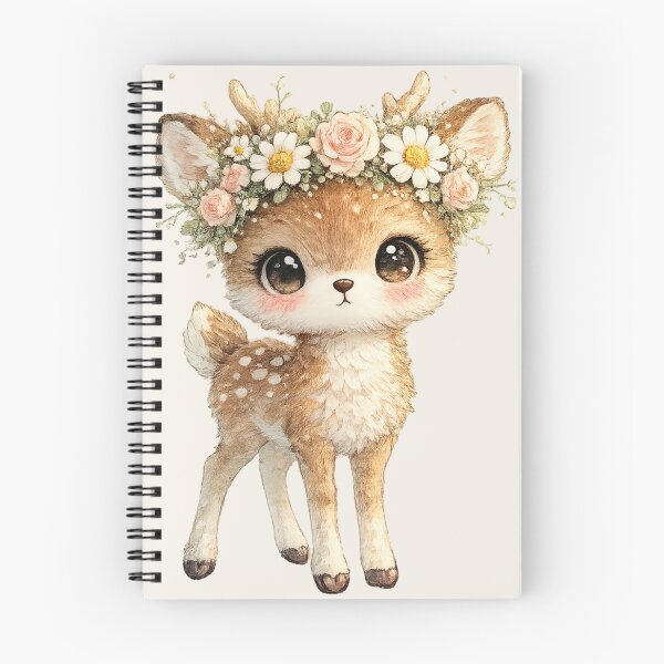 Item preview, Kawaii Baby Deer with Flower Crown Watercolor Cute Woodland Fawn Illustration designed and sold by MagicMakerPh.