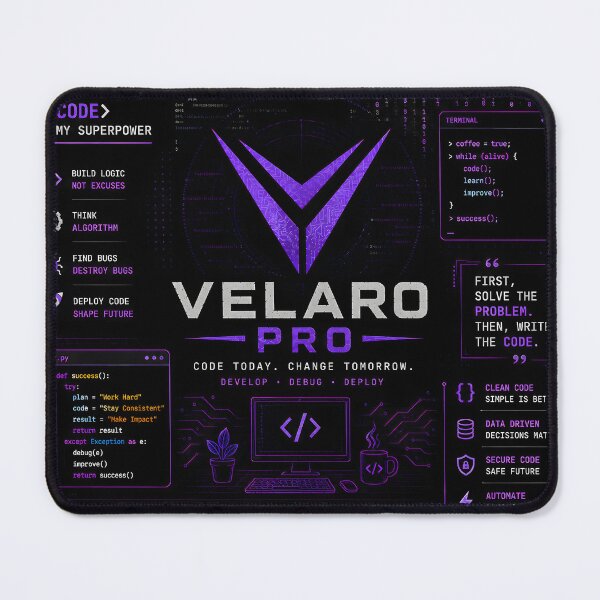 Item preview, Velaro Pro Coding Mouse Pad | Programmer Desk Mat | Purple Cyber Tech Gaming Mousepad | Software Developer Gift | Coding Workspace designed and sold by Velaro Pro.