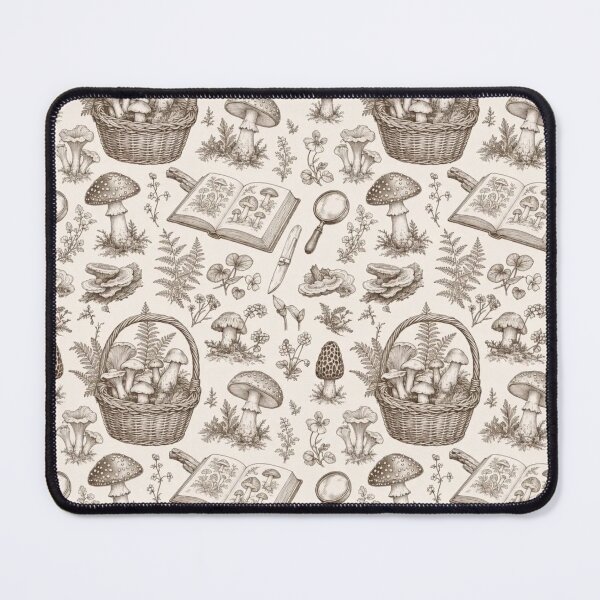 Item preview, Vintage Mushroom Foraging Toile Pattern Botanical Cottagecore designed and sold by StickyGuys.