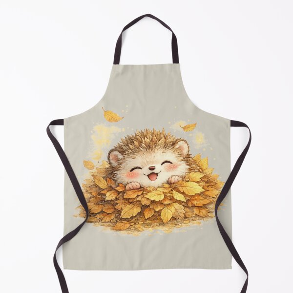 Item preview, Kawaii Hedgehog in Autumn Leaves Watercolor Cute Chibi Woodland Illustration designed and sold by MagicMakerPh.