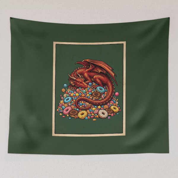 Item preview, Red Dragon Snuggling on Sweet Candy Mountain designed and sold by SplashTastic.