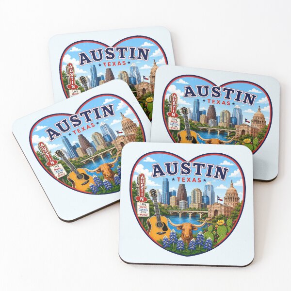 Item preview, Austin, Texas Heart Shape Design designed and sold by Myra365Art.