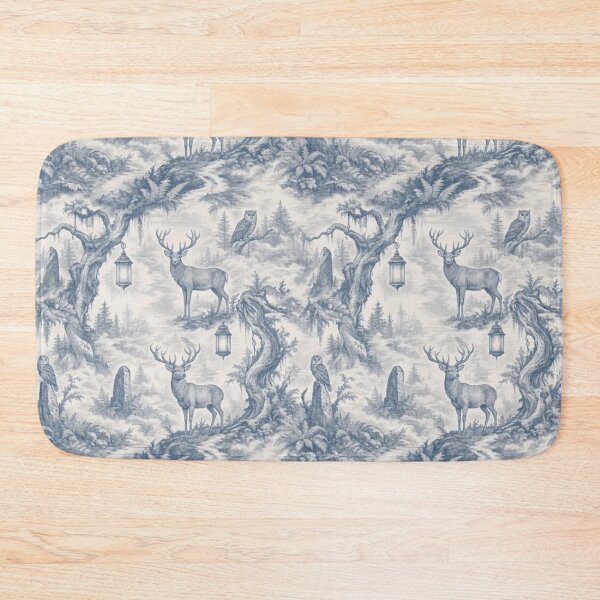 Item preview, Foggy Forest Deer Lantern Toile Pattern Ethereal Woodland designed and sold by StickyGuys.