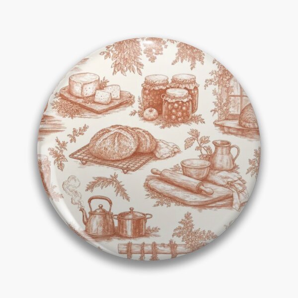 Item preview, Cottage Kitchen Harvest Toile Pattern Vintage Farmhouse designed and sold by StickyGuys.