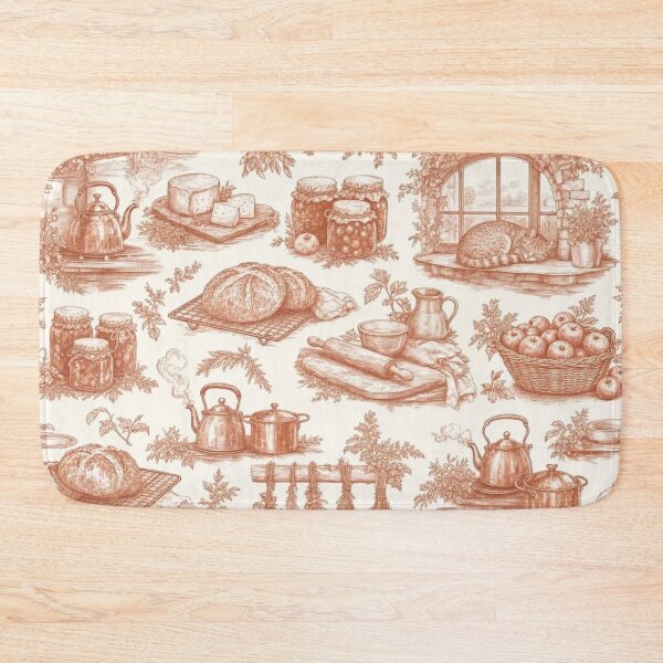 Item preview, Cottage Kitchen Harvest Toile Pattern Vintage Farmhouse designed and sold by StickyGuys.
