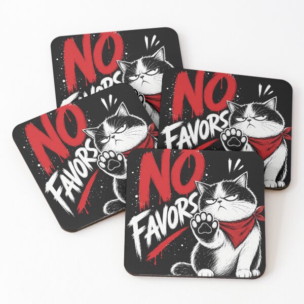 Item preview, No Favors - Sassy Bandana Cat Sketch designed and sold by VONJU.