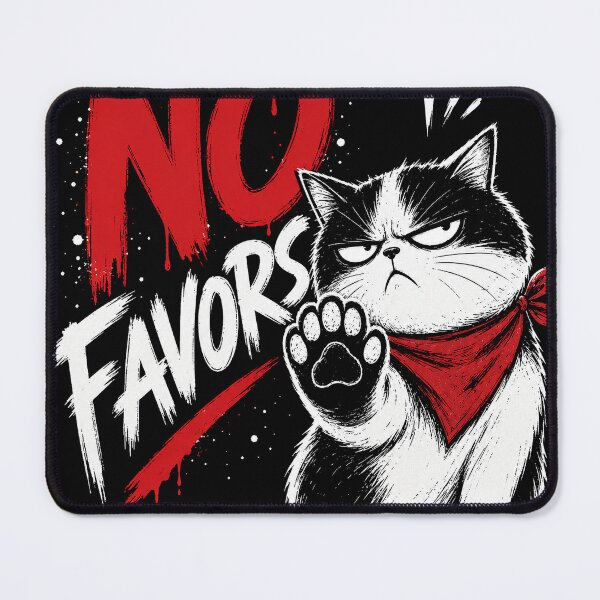 Item preview, No Favors - Sassy Bandana Cat Sketch designed and sold by VONJU.