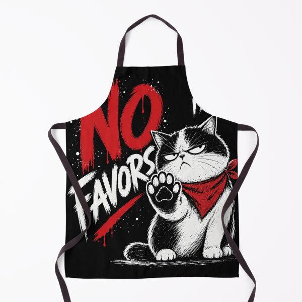 Item preview, No Favors - Sassy Bandana Cat Sketch designed and sold by VONJU.