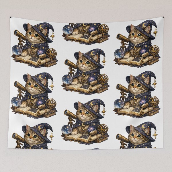 Item preview, Celestial Cat Astronomer – Cosmic Kitty Stargazing Art designed and sold by EdgeSphere.