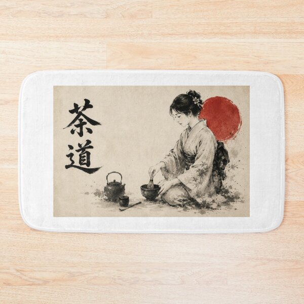 Item preview, Sado 茶道 - Japanese Tea Ceremony Sumi-e Ink Painting designed and sold by KeisJapan.