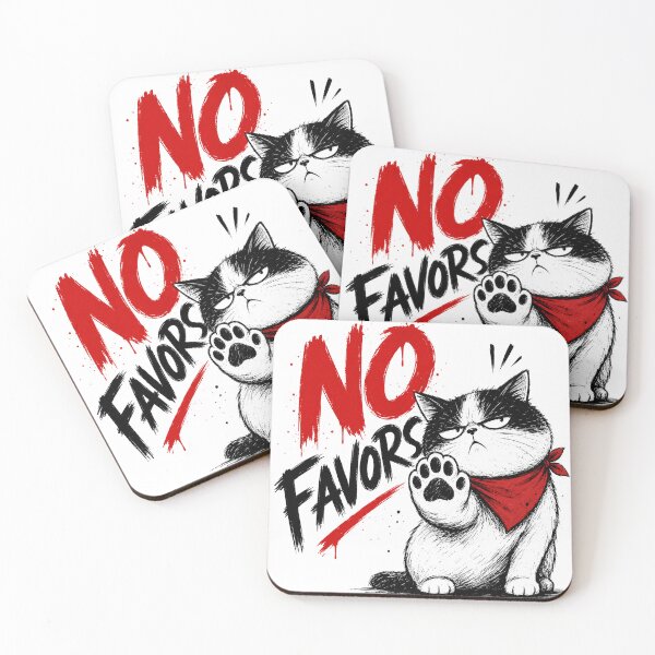 Item preview, No Favors - Sassy Bandana Cat Sketch designed and sold by VONJU.