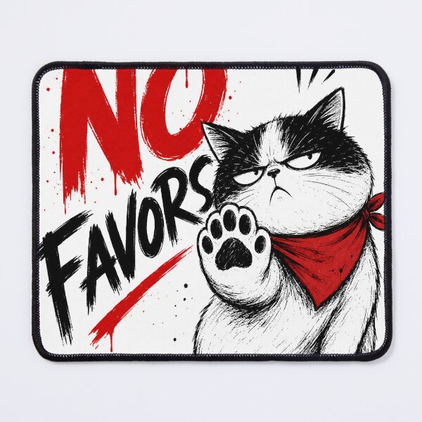 Item preview, No Favors - Sassy Bandana Cat Sketch designed and sold by VONJU.