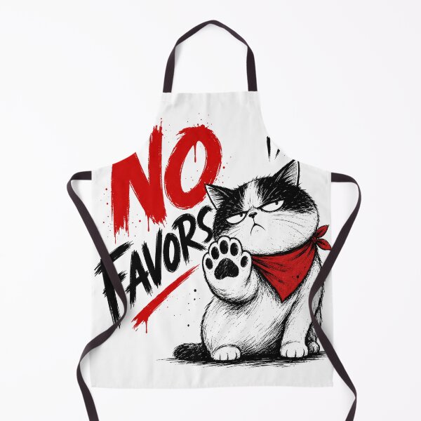 Item preview, No Favors - Sassy Bandana Cat Sketch designed and sold by VONJU.