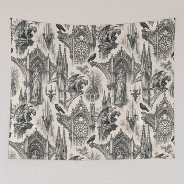 Item preview, Gothic Cathedral Arch Toile Pattern Dark Ornate designed and sold by StickyGuys.