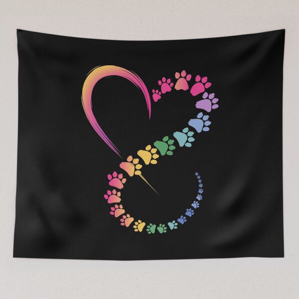Item preview, Infinity Heart Rainbow Paw Prints Design designed and sold by Dmo3HarkoArt.