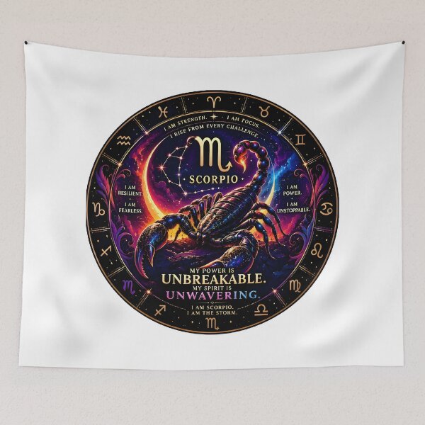 Item preview, Scorpio Unbreakable Unwavering Power Galaxy Zodiac Art designed and sold by Zodiac Celestial Art.