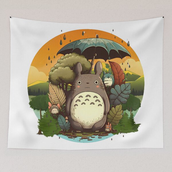 Item preview, Cute kawaii [[totoros's]] -%[ghiblis]%- rainy day aways forest designed and sold by uwwooshop.