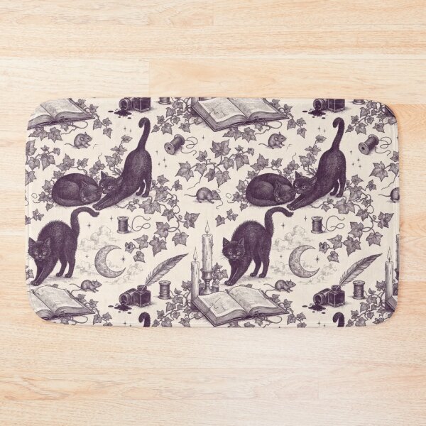 Item preview, Black Cat Candlelight Toile Pattern Witchy Vintage designed and sold by StickyGuys.