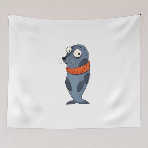 Item preview, Seal Pup with an Orange Neck Warmer designed and sold by The-Art-of-D.