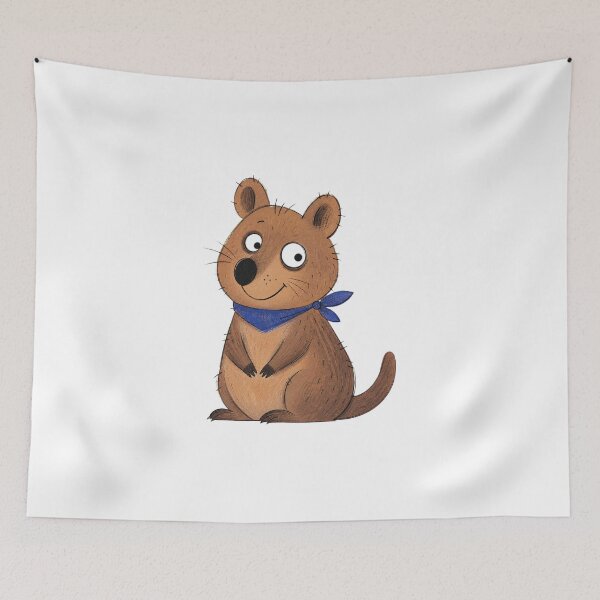 Item preview, Smiling Quokka with a Cobalt Scarf designed and sold by The-Art-of-D.