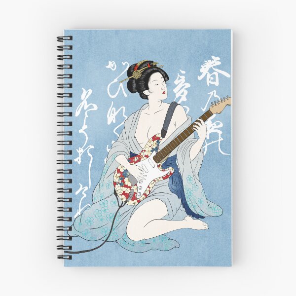 Item preview, Geisha Playing Electric Guitar Ukiyo-e Japanese Rock designed and sold by AkogareWorks.