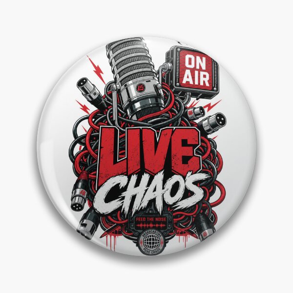 Item preview, Live Chaos Podcast Shirt, Funny Podcaster Tee, Broadcast Studio Graphic, On Air Microphone Shirt, Audio Engineer Gift, Streamer Apparel designed and sold by KAYJAY DESIGNS.
