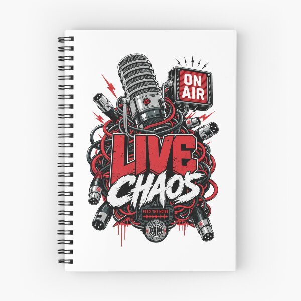 Item preview, Live Chaos Podcast Shirt, Funny Podcaster Tee, Broadcast Studio Graphic, On Air Microphone Shirt, Audio Engineer Gift, Streamer Apparel designed and sold by KAYJAY DESIGNS.