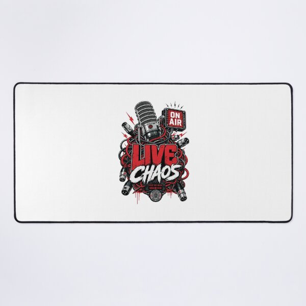 Item preview, Live Chaos Podcast Shirt, Funny Podcaster Tee, Broadcast Studio Graphic, On Air Microphone Shirt, Audio Engineer Gift, Streamer Apparel designed and sold by KAYJAY DESIGNS.