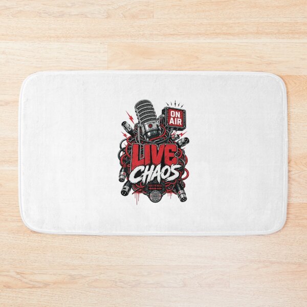 Item preview, Live Chaos Podcast Shirt, Funny Podcaster Tee, Broadcast Studio Graphic, On Air Microphone Shirt, Audio Engineer Gift, Streamer Apparel designed and sold by KAYJAY DESIGNS.