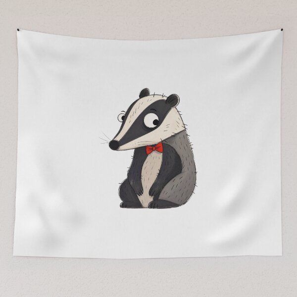 Item preview, Badger with a Tiny Red Bow Tie designed and sold by The-Art-of-D.