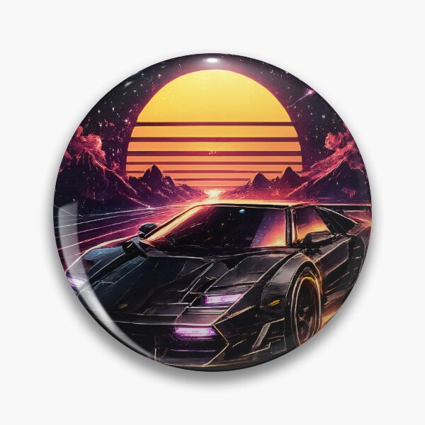 Item preview, Retro Future 1980s Synthwave Sports Car with Outrun Sunset Grid designed and sold by RiteshCenter .