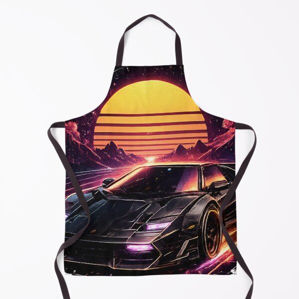 Item preview, Retro Future 1980s Synthwave Sports Car with Outrun Sunset Grid designed and sold by RiteshCenter .