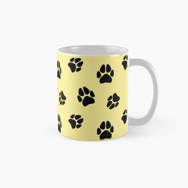 Item preview, Yellow and Black Paw Print Pattern designed and sold by SolGalaxyDesign.