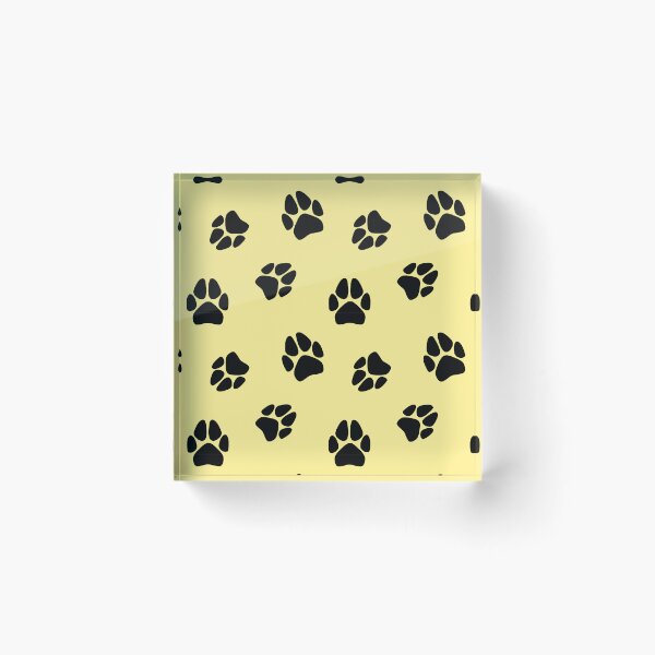 Item preview, Yellow and Black Paw Print Pattern designed and sold by SolGalaxyDesign.