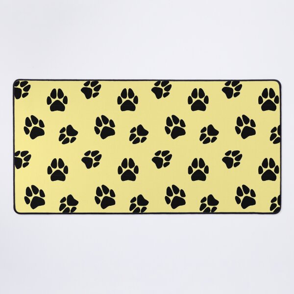 Item preview, Yellow and Black Paw Print Pattern designed and sold by SolGalaxyDesign.