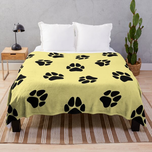 Item preview, Yellow and Black Paw Print Pattern designed and sold by SolGalaxyDesign.