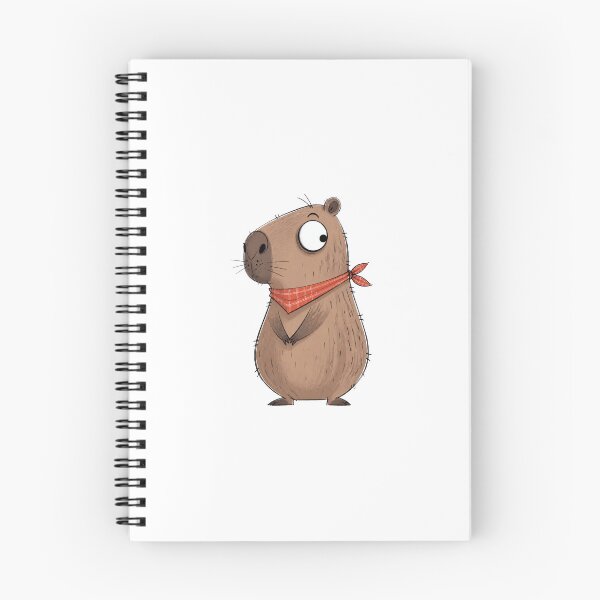 Item preview, Curious Capybara in a Coral Neckerchief designed and sold by The-Art-of-D.