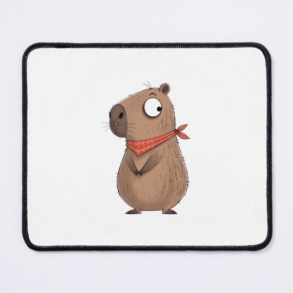 Item preview, Curious Capybara in a Coral Neckerchief designed and sold by The-Art-of-D.