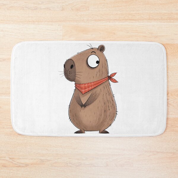 Item preview, Curious Capybara in a Coral Neckerchief designed and sold by The-Art-of-D.