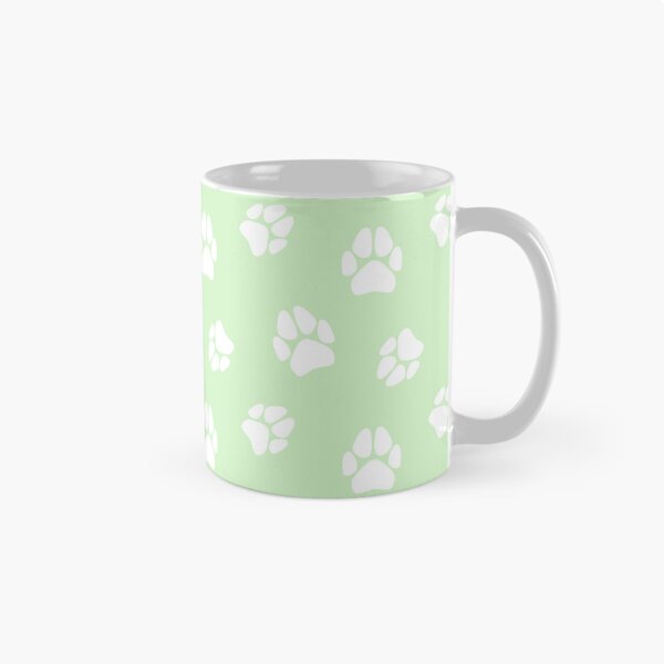 Item preview, Pale Green and White Paw Print Pattern designed and sold by SolGalaxyDesign.