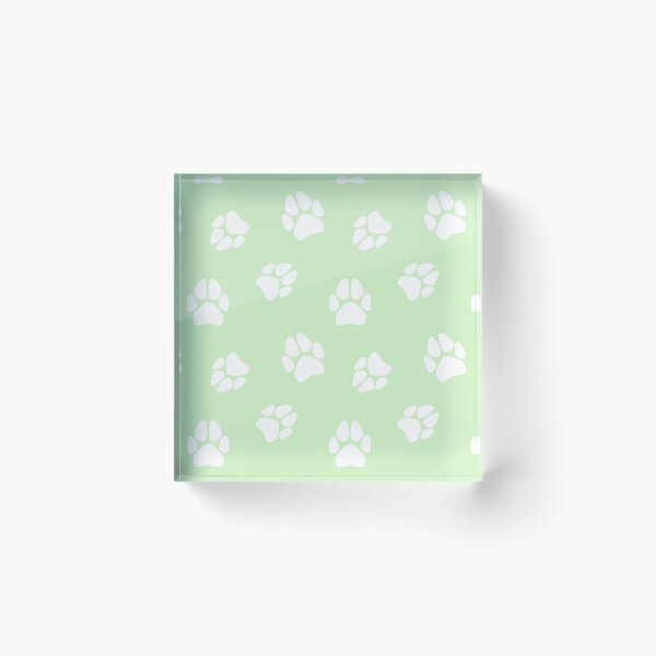 Item preview, Pale Green and White Paw Print Pattern designed and sold by SolGalaxyDesign.