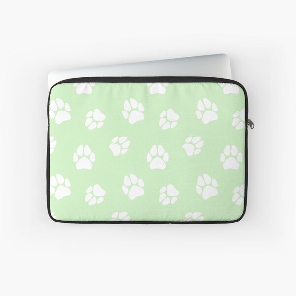 Item preview, Pale Green and White Paw Print Pattern designed and sold by SolGalaxyDesign.