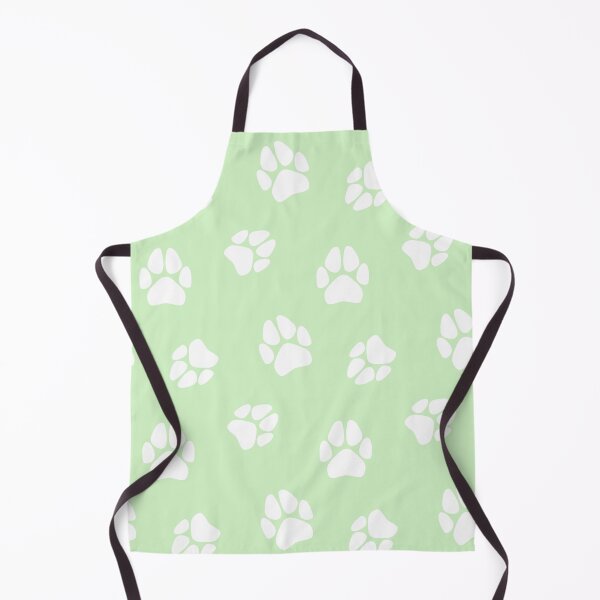 Item preview, Pale Green and White Paw Print Pattern designed and sold by SolGalaxyDesign.
