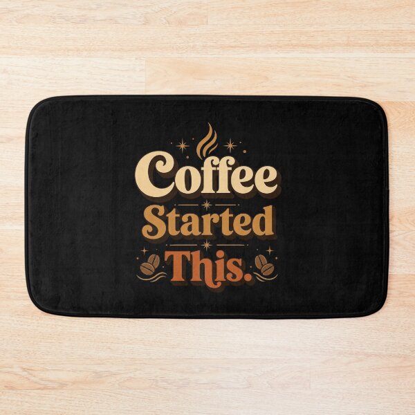 Item preview, Coffee Started This. | Retro Coffee Motivation Typography Design designed and sold by Irene Catchmind.