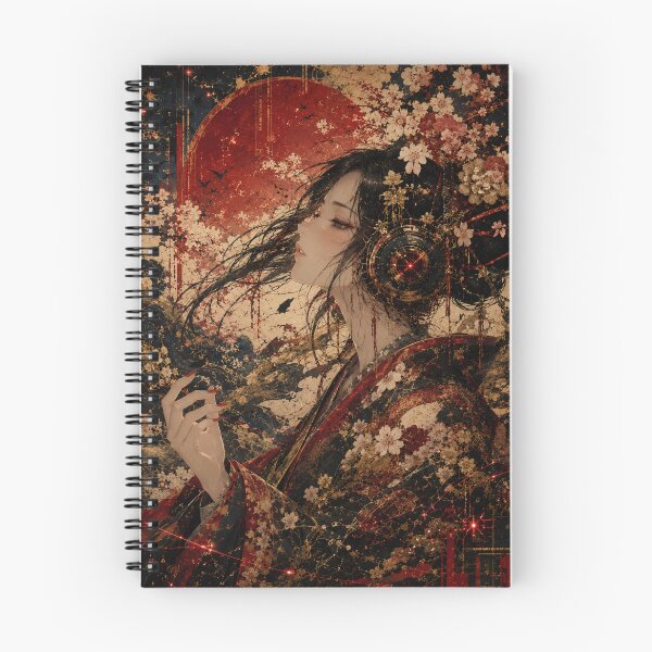 Item preview, Cyberpunk Geisha with Cherry Blossoms – Futuristic Japanese Art designed and sold by Japan-kanji-ya.